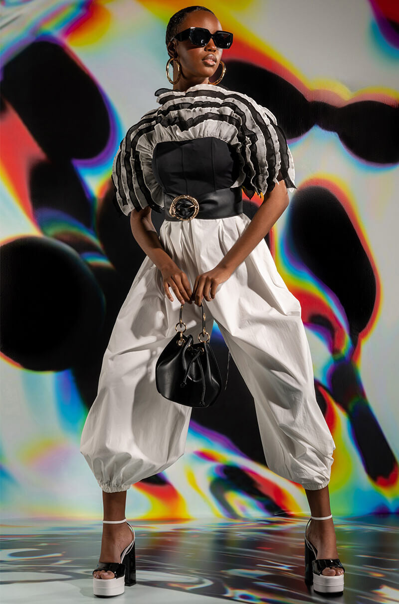 LIVE FOR THE DRAMA RUFFLE BUSTIER