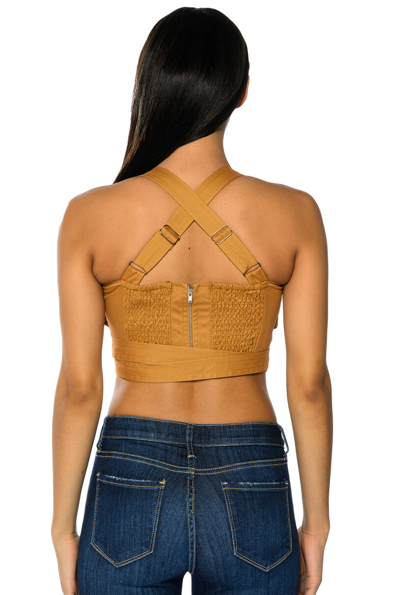 LONDYN CROSS BACK WRAP TANK TOP