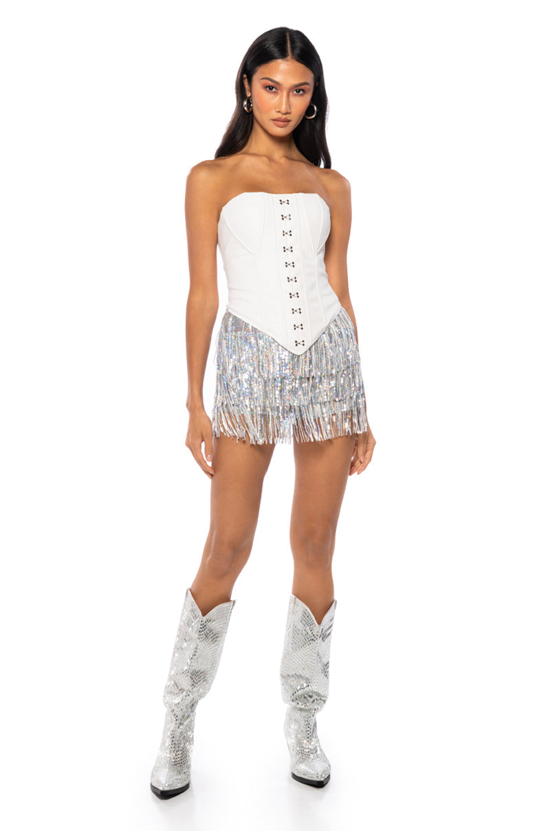 LOSE CONTROL SEQUIN FRINGE SHORT