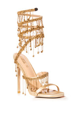 HIGHEND EMBELLISHED BEADING SANDAL IN GOLD