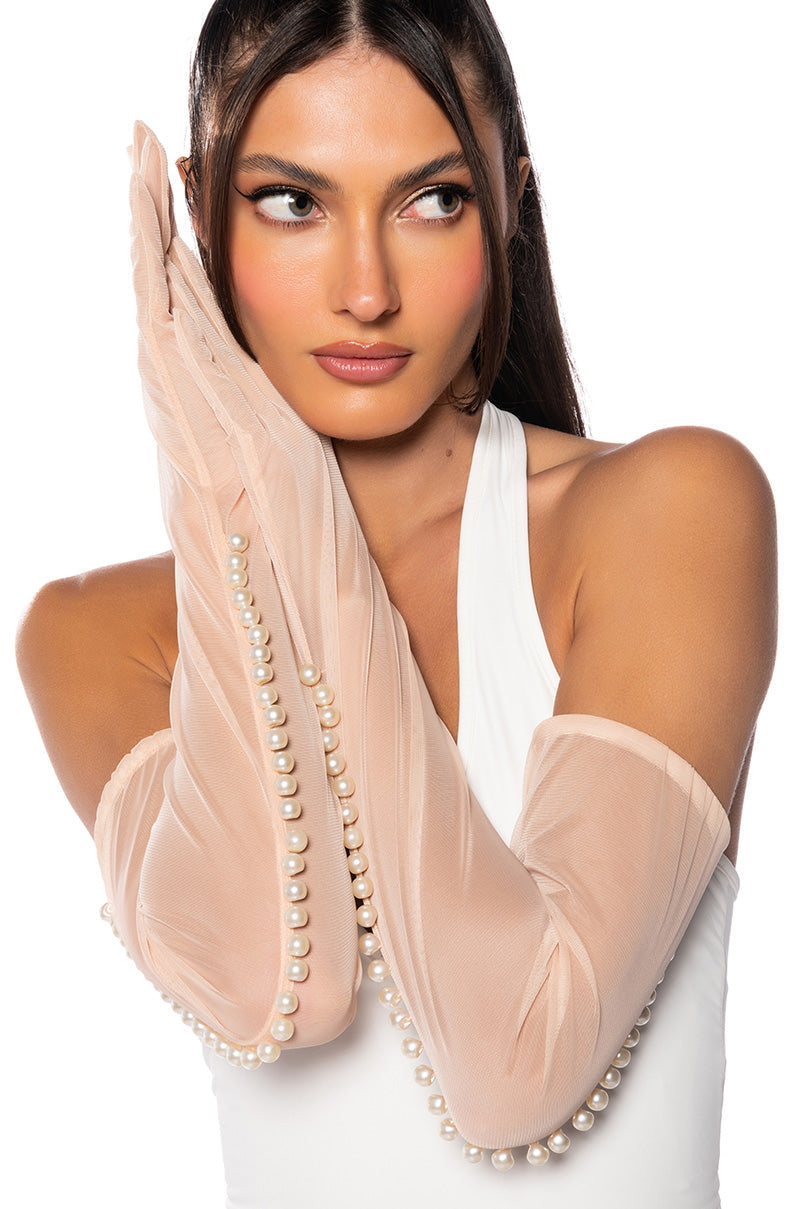 MALLORCA PEARL MESH EVENING GLOVE