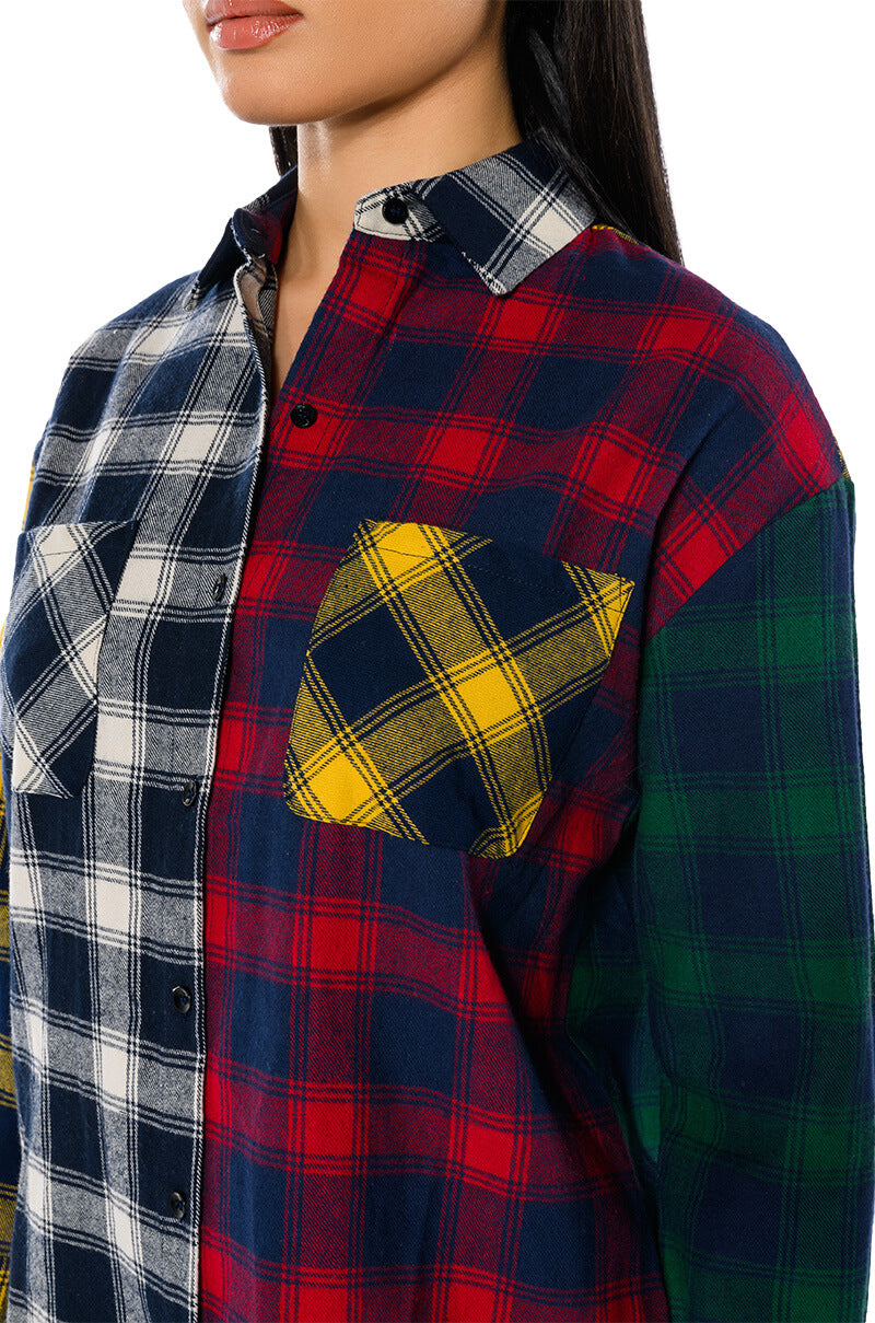 MARIANNA MULTI COLORED PLAID SHIRT