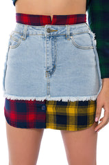MARIANNA PLAID DETAILED MINI SKIRT