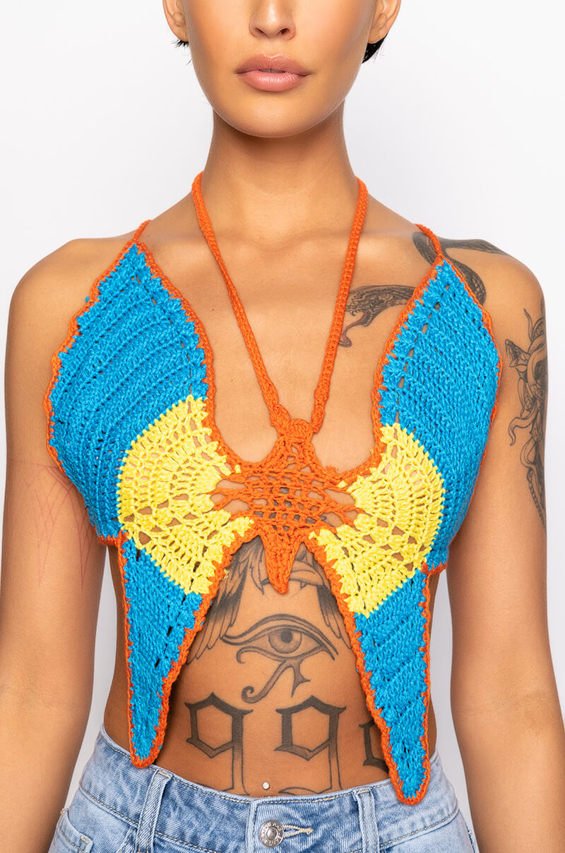 MARIPOSA CROCHET HALTER TOP