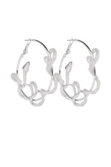SNAKE HOOP EARRING IN SILVER