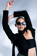 MIA BANDEAU DETAIL MOCK NECK BODYSUIT