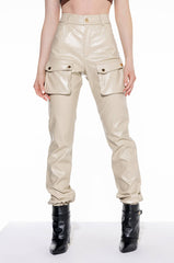 MILA FAUX LEATHER JOGGER