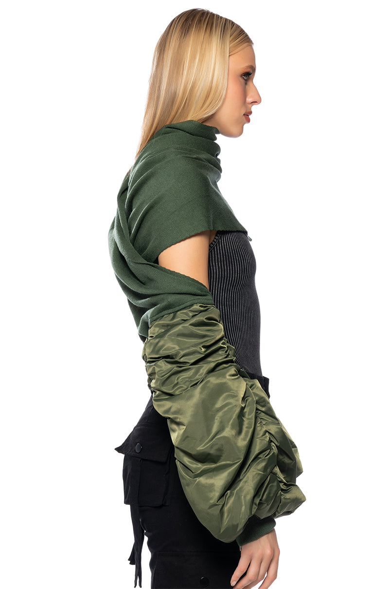 MULTIFUNCTION BOMBER SCARF JACKET