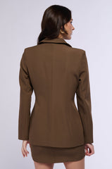 MOCHA LUV TIE FRONT BLAZER
