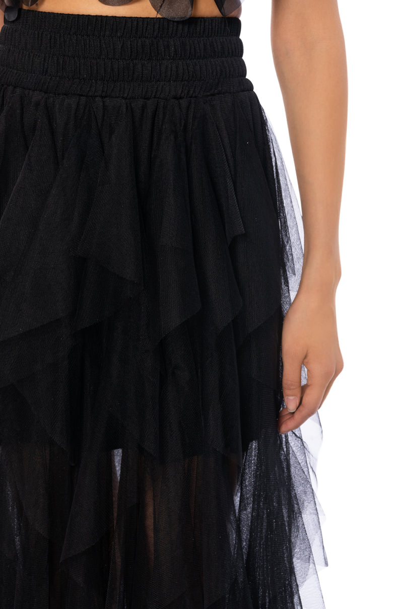 MODERN ROYALTY LAYERED MESH MAXI SKIRT