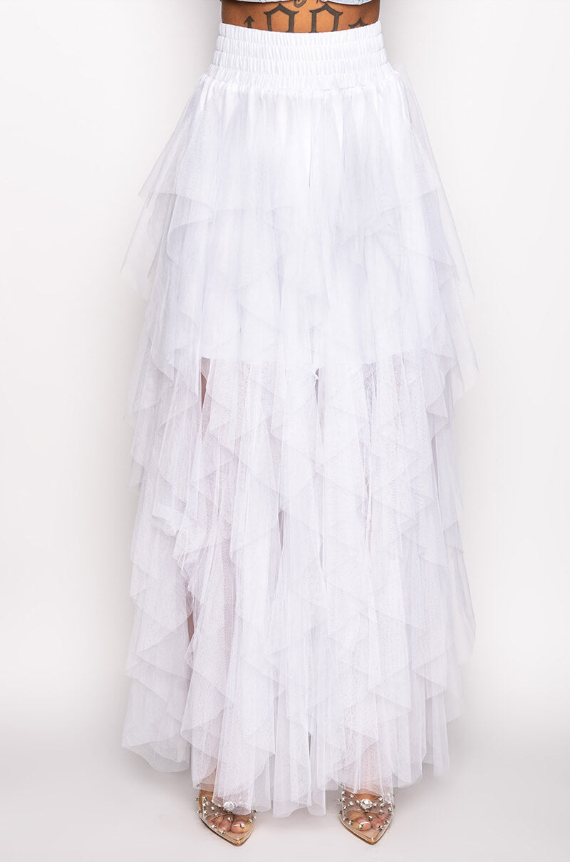 MODERN ROYALTY LAYERED MESH MAXI SKIRT