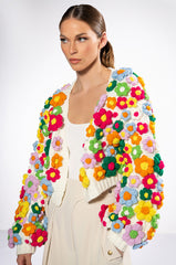 MOTHER NATURE FLOWER DETAIL CARDIGAN