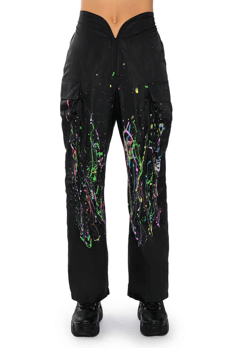 MY TIME PAINTED WIDE LEG PANTS
