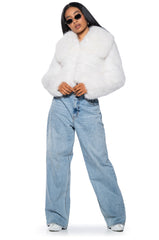 NEFTY SOFT FAUX FUR JACKET IN WHITE