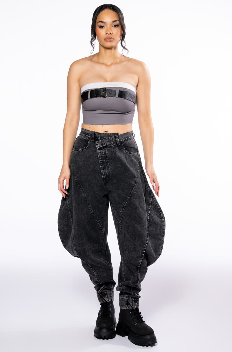 NEW YOU ABSTRACT VOLUME DENIM PANT