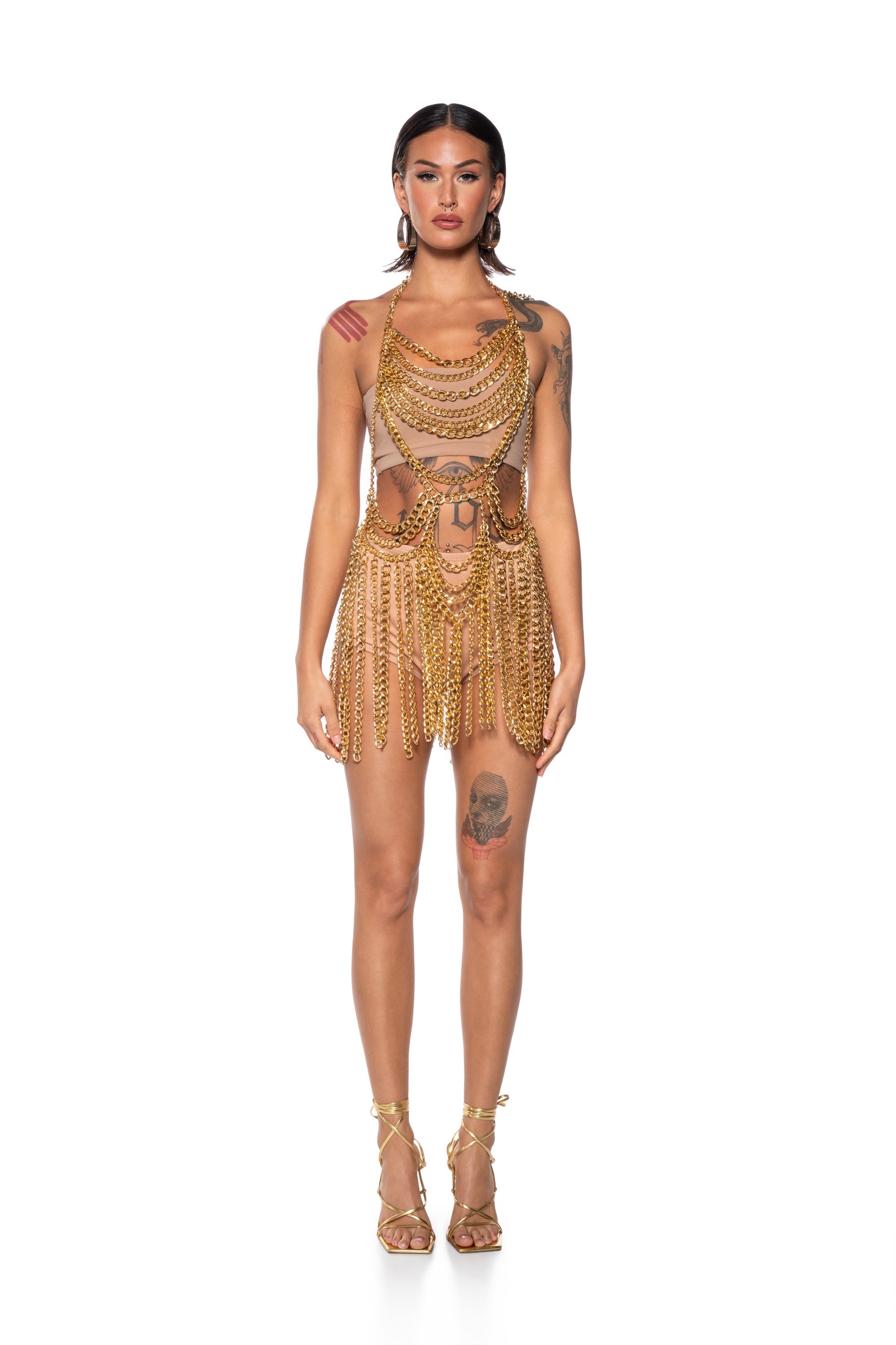 GOODBYE CHAIN ANGEL OVERLAY MAXI DRESS
