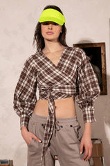 MESS MASTERPIECE TIE FRONT BLOUSE