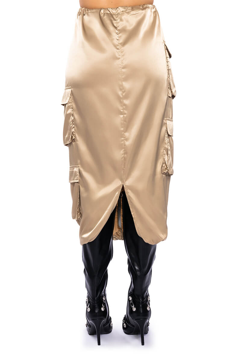 NO STOPPIN ME CARGO MIDI SKIRT