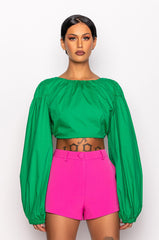 NO WORRIES OPEN BACK BLOUSE