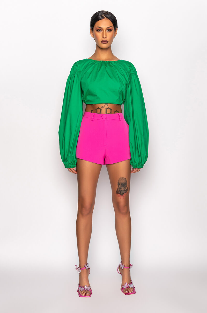 NO WORRIES OPEN BACK BLOUSE