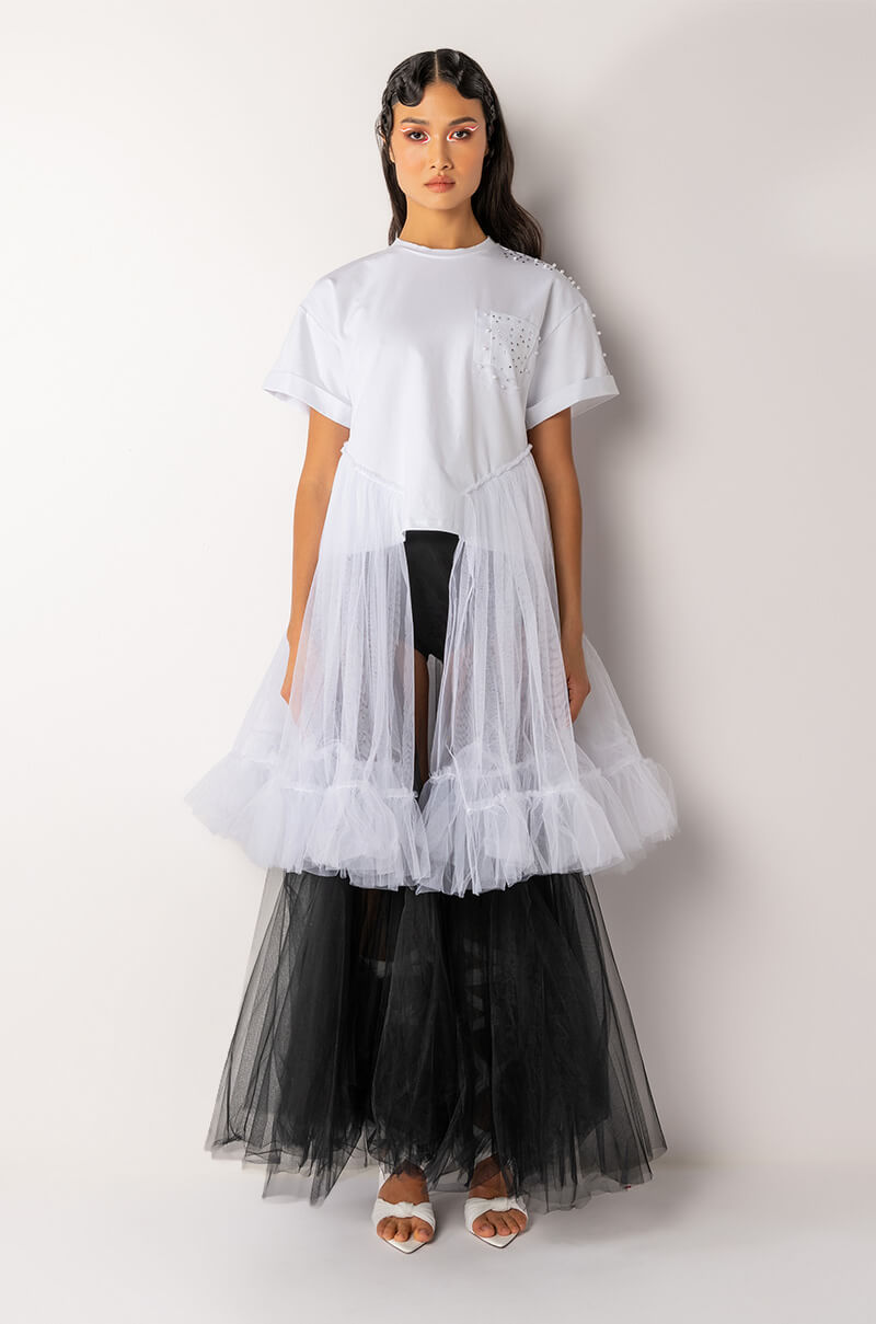 NOT IN THE MOOD OVERSIZED HIGH LOW SHORT SLEEVE TSHIRT