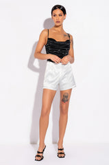 NOVA GIRL RHINESTONE COWL NECK TANK