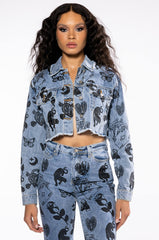 PAINTED TATTOO DENIM JACKET