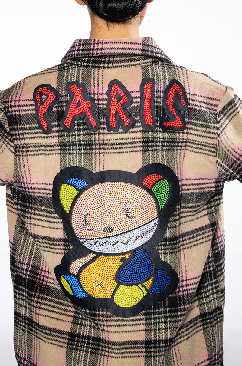 PETIT A PETIT EMBELLISHED PATCH BUTTON DOWN