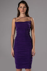 PICK YOUR POISON RUCHED MIDI DRESS
