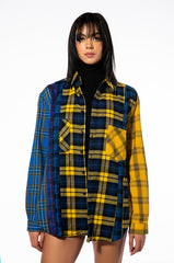 PLAID ROMANCE BUTTON DOWN BLOUSE