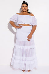 PLUS DELILAH SMOCKED MAXI SKIRT