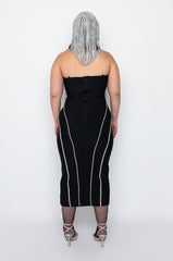 PLUS PARADISE FOUND MIDI DRESS WITH RHINESTONES