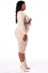 PLUS WHAT YOU WANT LONG SLEEVE MIDI DRESS