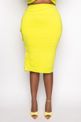 PLUS WORST BEHAVIOR CUTOUT MIDI SKIRT