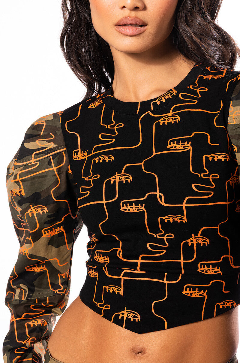PRINTED CAMO SWEATSHIRT