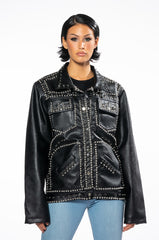 PU SHACKET WITH STUDS