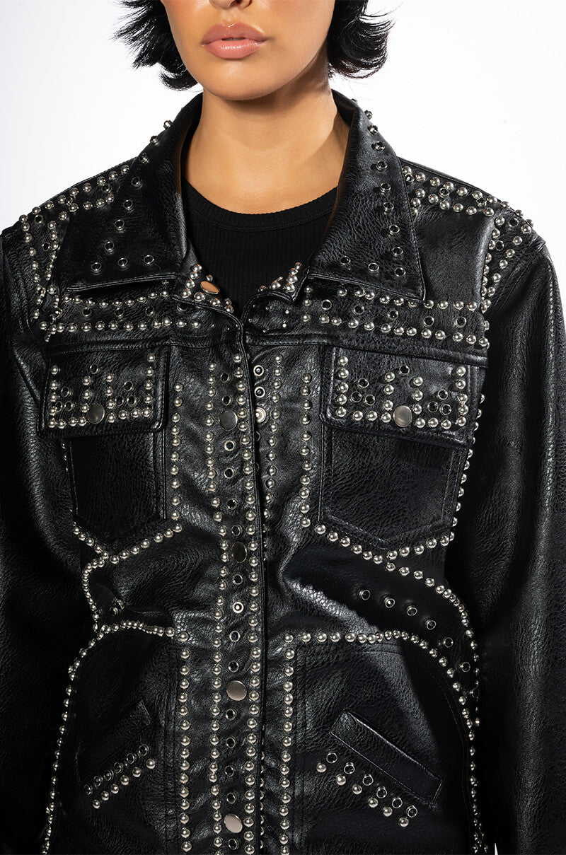 PU SHACKET WITH STUDS