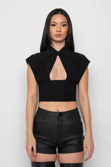 REGARDLESS CROPPED COLLARD BLOUSE