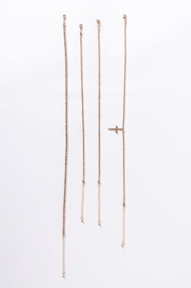RHINESTONE LAYERED NECKLACE