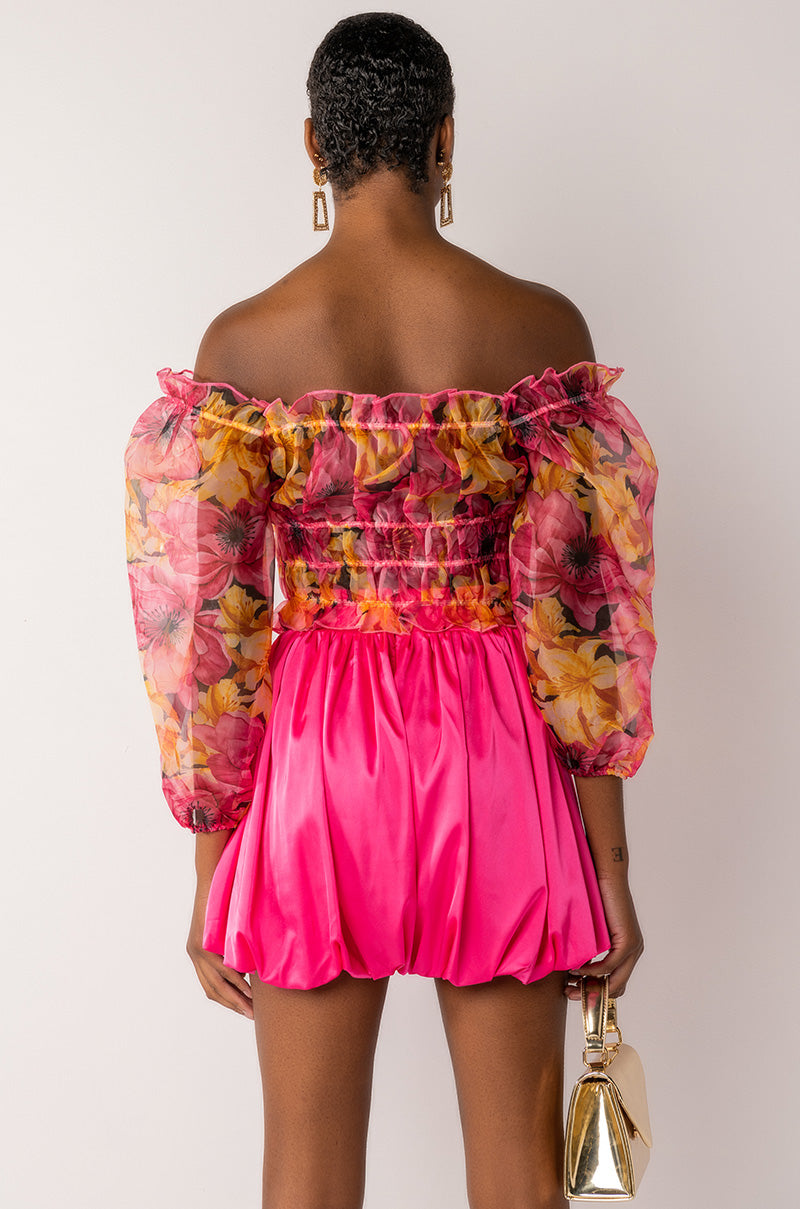ROMANTIC ORGANZA OFF SHOULDER BLOUSE