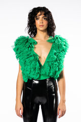 ROMANTIC TULLE RUFFLE BODYSUIT