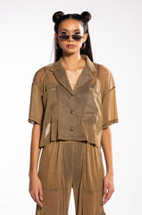 RUN IT UP MESH SHORT SLEEVE BUTTON DOWN