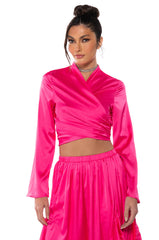 SAUCY VNECK WRAP TOP