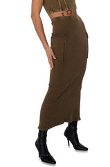 SAVANNAH MINERAL WASH KNIT MIDI SKIRT