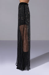 SELENA MESH WIDE LEG PANTS