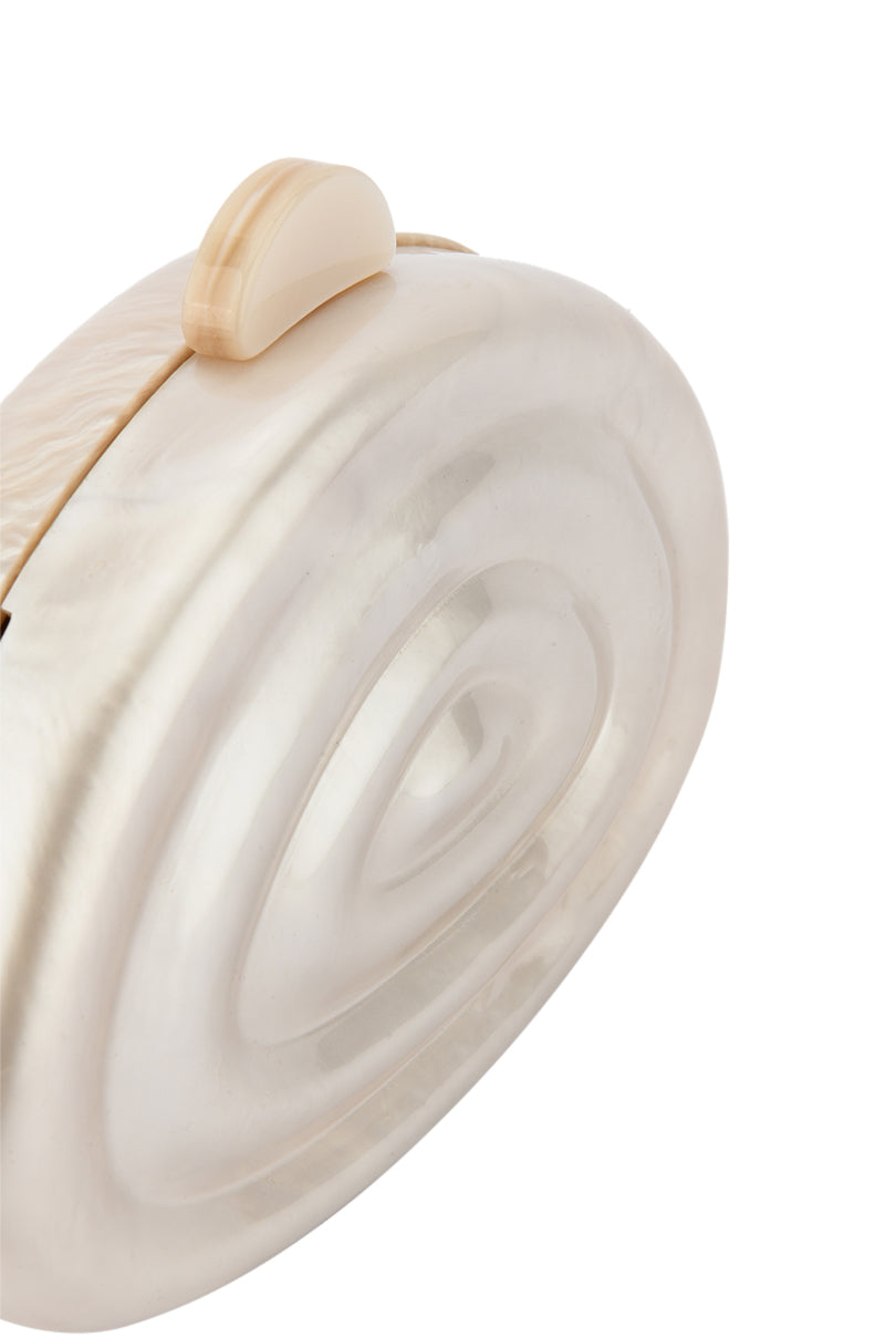 SHE SELLS SEA SHELLS ACRYLIC CLUTCH