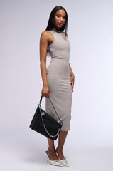 SHE'S THAT GIRL FITTED MIDI DRESS