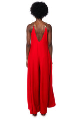 SICILY OVERSIZED SLEEVELESS JUMPSUIT IN RED