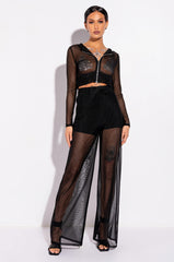 SMOKE SHOW CROPPED MESH SWEATSHIRT