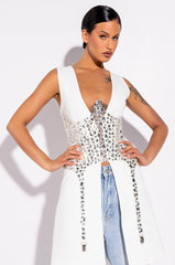 SO UNBELIEVABLE RHINESTONE CLEAR CORSET